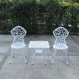 KAILI Rose Garden Cast Aluminum Bistro Chairs, Decorative Outdoor Patio Seating, Set of 2 - Photo 7