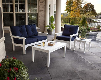 POLYWOOD® Vineyard 4-Piece Deep Seating Set in White/Cast Ash