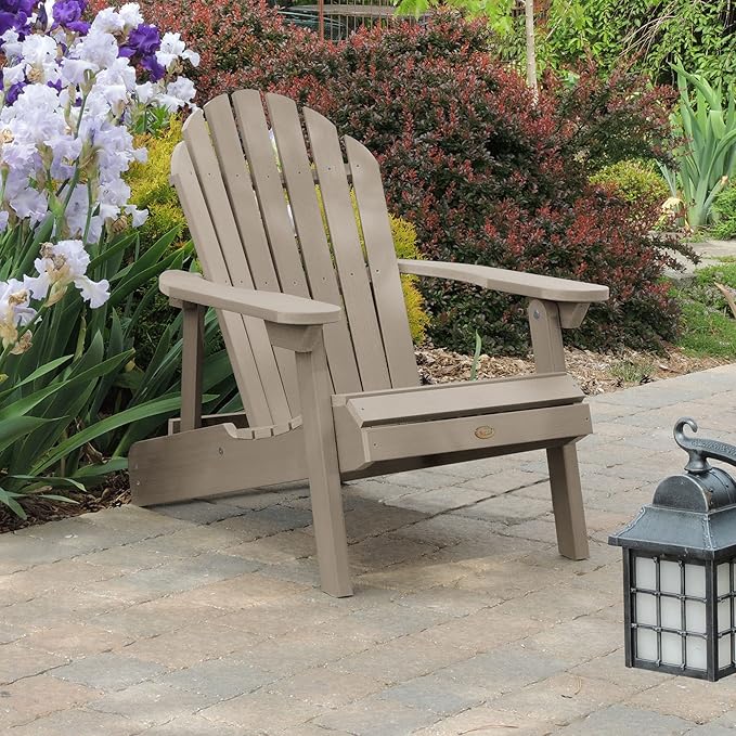 Highwood Hamilton Made in The USA Folding and Reclining Adirondack Chair, Adult Size, Woodland Brown