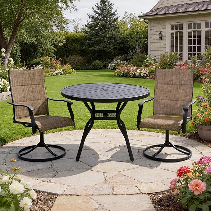 Patio Swivel Chairs Set of 2, Outdoor Dining Chairs High Back - Photo 8