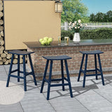 Costaelm All-Weather Bar Stools Set of 3, 29" Height Outdoor Bar Stools, Adirondack Poly Patio Bar Stool for Patio, Deck - Photo 7