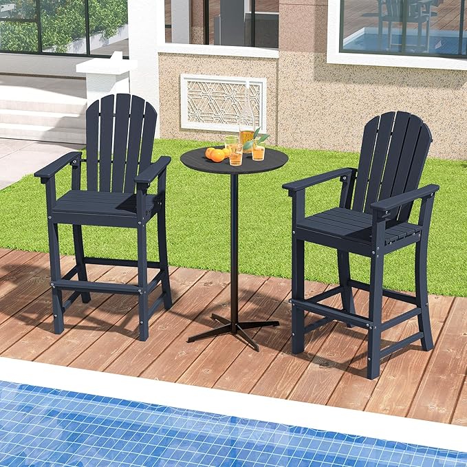 ORALNER Tall Adirondack Chairs, Set of 2 Outdoor High Back Balcony Chair - Photo 2