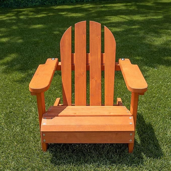 Sportspower Kid's Outdoor Wooden Adirondack Chair, Brown