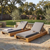 Christopher Knight Home Tory Acacia Wood Chaise Lounge Chair Outdoor Set of 2, Poolside Sun Lounger Recliner - Photo 4