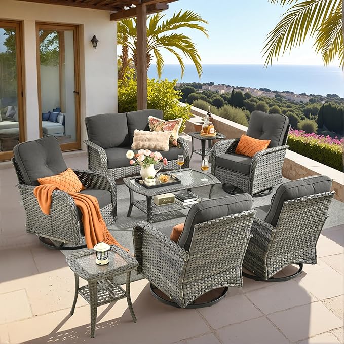 HOOOWOOO Patio Furniture Set, 8 Pieces Outdoor Conversation Set - Photo 1