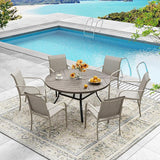 DIFY 47.2" Round Outdoor Patio Dining Table for 6 - Photo 7