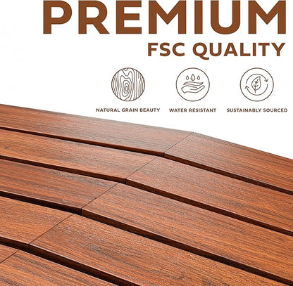 Melino Wooden Folding Outdoor Side Table 18x16x16 in, FSC Certified Acacia Wood Weatherproof Small Table for Patio, Porch, Pool, Backyard, Garden, Balcony & Deck - Chestnut