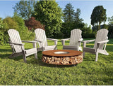 FUNBERRY Folding Adirondack Chair Set of 4, All Weather HDPE Fire Pit Chairs with Cup Holder for Outdoor - Photo 2