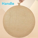Woven Inflatable Ottoman, Fade-Resistant D31”x H14” Outdoor Indoor Pouf Patio Footrest Stool with Portable Handle - Photo 4