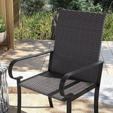 Outsunny Set of 2 Outdoor Wicker Dining Chairs, All-Weather Rattan Armchairs with Armrests, Steel Frame - Photo 8