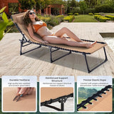2 Pack Folding Chaise Lounge Chair 5-Position Adjustable Outdoor Recliner 400LB Capacity Portable Patio Camping Beach - Photo 7