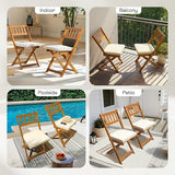 IDZO Serene Bistro Set – 2-Piece Foldable Acacia Wood Chairs with Cushions, FSC-Certified Durable Construction - Photo 5