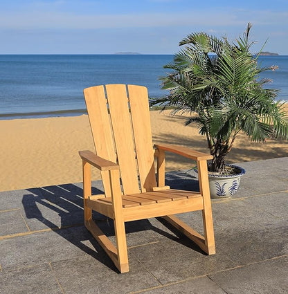 Safavieh Couture Patio San Juan Natural Brazilian Teak Wood Outdoor Adirondack Chair