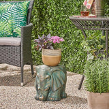 Garden Stool, Plant Stool or Elephant Table for Garden, Front Porch, Patio, Outside, Indoor, Lightweight Concrete - Photo 8