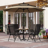 PHI VILLA Patio Folding Chairs Set of 4, Portable Outdoor Dining Chairs with Adjustable Backrest for Outside, Garden - Photo 8
