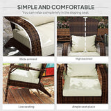 Outsunny Patio Wicker Adirondack Chair, Outdoor All-Weather Rattan Fire Pit Chair with Soft Cushions - Photo 5