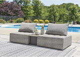 Signature Design by Ashley Bree Zee Straight Contemporary 3-Piece Outdoor Sectional with Tufted Cushion and End Table - Photo 1