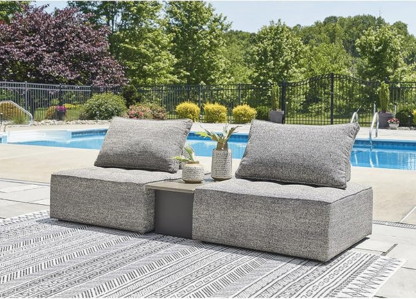 Signature Design by Ashley Bree Zee Straight Contemporary 3-Piece Outdoor Sectional with Tufted Cushion and End Table - Photo 1