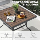 NUU GARDEN Outdoor 37” Square Metal Dining Table, Patio Dining Table with Umbrella Hole - Photo 6