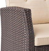 Christopher Knight Home Sanger Outdoor Club Chair with Cushions - Wicker - Dark Brown/Beige - Photo 3