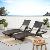 Christopher Knight Home Salem Outdoor Wicker Adjustable Chaise Lounge Chair, 2-Pcs Set, Multibrown - Photo 2