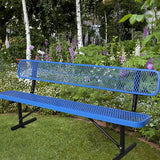 8 Ft Metal Park Bench for Outside, All-Weather Thermoplastic Coating Outdoor Bench with Backrest - Photo 2