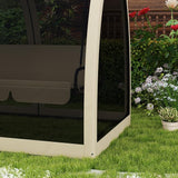 Outsunny 3-Seat Patio Swing Chair, Porch Swing Bed with Convertible Backrest, Cushion, Canopy - Photo 9