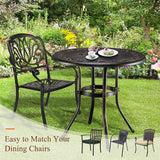 VINGLI 32" Outdoor Dining Table, Round Patio DiningTable with Umbrella Hole - Photo 7