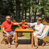 Sunnydaze 4-Person Teak Wood Outdoor Table - Square 32-Inch Patio Dining Table for Outside, Deck - Photo 7
