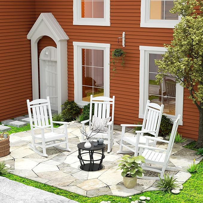 WestinTrends Malibu Outdoor/Patio Rocking Chair, White