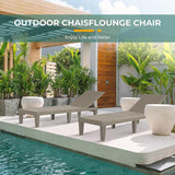 2 Patio Lounge Chair, Resin Outdoor Chaise Lounge with Waterproof Design & Lightweight Frame - Photo 2