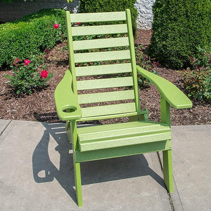 Furniture Barn USA Farmhouse Collection Poly Ladderback Folding Adirondack Chair, Tropical Lime Green