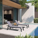PURPLE LEAF Patio Chaise Lounge Set 4 Pieces Aluminum Outdoor Lounge Chairs with Wheels Textilene Sunbathing Recliner - Photo 4