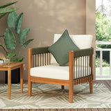Christopher Knight Home Vinny Outdoor Accent Chair, Acacia Wood Club Chair - Photo 1