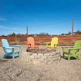Adirondack Chair Set of 6, HDPE Folding Adirondack Chair with Multifunctional Cup Holder - Photo 8