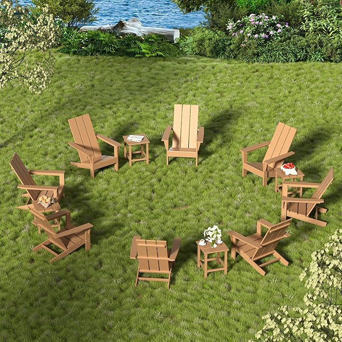 12 Pieces Adirondack Chair Set Outdoor Adirondack Chair Plastic HDPE All-Weather Adirondack Chairs Outdoor Fire Pit - Photo 5