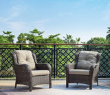 Rilyson Outdoor Wicker Patio Chairs Set of 2: Rattan Dining and Porch Chairs with High Back and Deep Seating - Photo 7