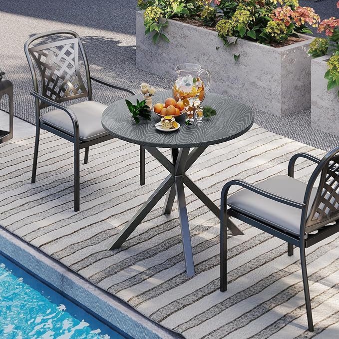 Tangkula 34-Inch Metal Round Patio Dining Table for 4 - Photo 5