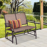 Byroce 2-Person Patio Outdoor Glider Bench, Double Swing Loveseat Rocker with Heavy Duty Metal Frame, 400 LBS - Photo 9