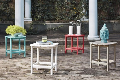 Signature Design by Ashley Sundown Treasure Outdoor Patio HDPE Weather Resistant End Table, Blue