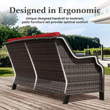 Wicker Patio Furniture Sets, 7 Pieces Outdoor Furniture with Patio Chairs, Outdoor 3-Seater Sofa, Ottoman, Coffee Table - Photo 5