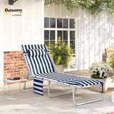 Outsunny Tanning Chair with Face Hole, Side Table - Photo 2