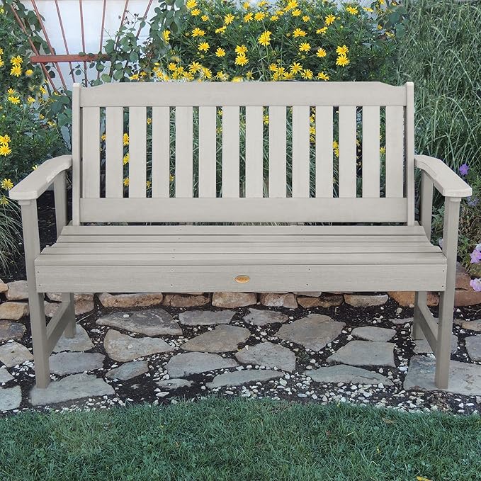 highwood Lehigh Garden Bench, 5 feet, Harbor Gray