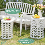 Y&M Set of 3 Metal Round Coffee Table, Side Table End Table for Indoor Outdoor Multifunctional Use - Photo 4