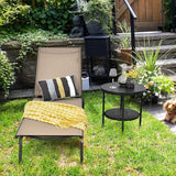 Giantex Lounge Chairs for Outside Patio Chaise Lounges Aluminum Recliner W/Adjustable 6 Backrest Positions and Wheels - Photo 6
