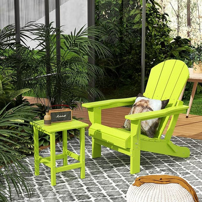 Costaelm Outdoor Table and Chairs, Small Patio Set Outdoor Seating, All Weather Porch Furniture Set Lounge Chairs for Outside Firepit Garden Lawn, Lime