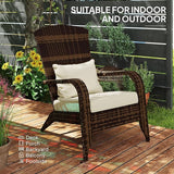 Outsunny Patio Wicker Adirondack Chair, Outdoor All-Weather Rattan Fire Pit Chair with Soft Cushions - Photo 7