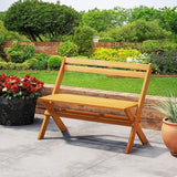 Tangkula Foldable Acacia Wood Outdoor Bench, 2-Person Patio Garden Bench with 800 lbs Capacity - Photo 2