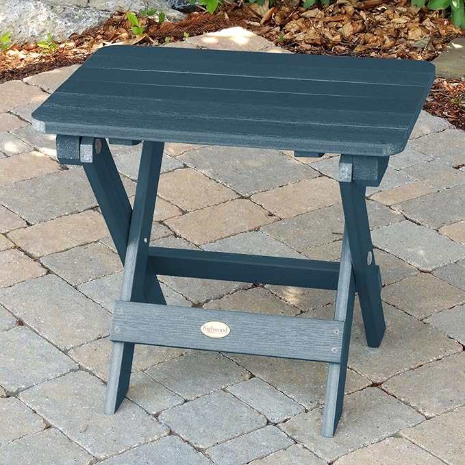 highwood Classic Westport Adirondack Chairs with Side Table, Nantucket Blue