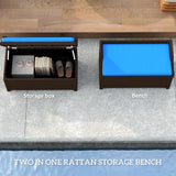 Outsunny Outdoor Wicker Storage Bench Deck Box - Photo 4